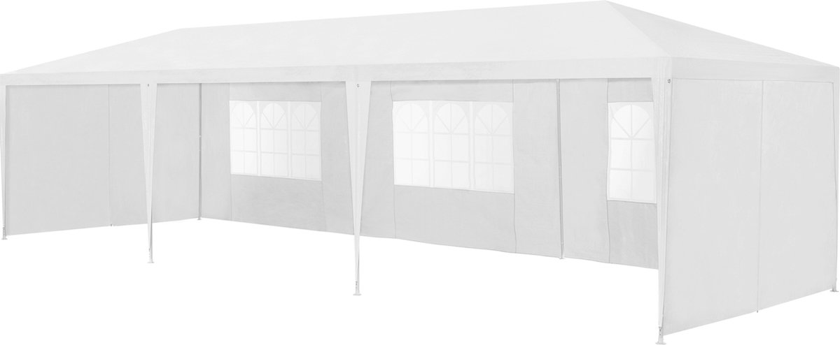 Paviljoen partytent met 8 zijwanden 9x3x2,55 m wit
