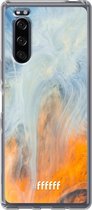 Sony Xperia 5 II Hoesje Transparant TPU Case - Fire Against Water #ffffff