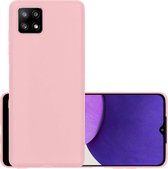 Hoes Geschikt voor Samsung A22 5G Hoesje Cover Siliconen Back Case Hoes - Roze