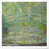 JUNIQE - Poster Monet - The Water-Lily Pond -30x30 /Blauw & Groen