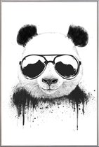 JUNIQE - Poster met kunststof lijst Blijf Cool Panda -30x45 /Wit &