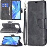 Voor Geschikt voor Xiaomi Mi 11 Lite Retro Lamsvacht Textuur Pure Kleur Horizontale Flip PU Lederen Case met Houder & Kaartsleuven & Portemonnee & Lanyard (Zwart)