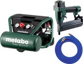 Metabo Power 180-5 W OF SET Compressor + tacker (DKNG 40/50) + persluchtslang