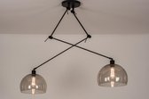 Lumidora Hanglamp 31028 - 2 Lichts - E27 - Zwart - Grijs - Bruin - Kunststof