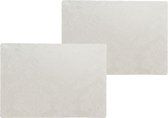 8x stuks stevige luxe Tafel placemats Amatista wit 30 x 43 cm - Met anti slip laag en PU coating toplaag