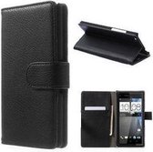 HTC One M4 Hoesje Wallet Case Zwart