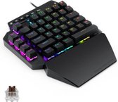 K700 44 toetsen RGB lichtgevend schakelbaar Axis gaming-toetsenbord met één hand, kabellengte: 1 m (theeschacht)