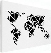 Wereldkaart Geometrische Vakken - Canvas 120x90