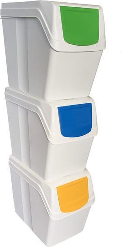 Prullenbak 25 Liter met Schommeldeksel – Kunststof Afvalemmer Crème