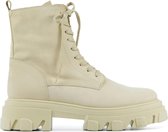 Lina Locchi Vrouwen Leren     Veterboots / Laarzen / Damesschoenen L1093 - Beige - Maat 42