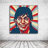 Pop Art Iggy Pop Canvas - 90 x 90 cm - Canvasprint - Op dennenhouten kader - Geprint Schilderij - Popart Wanddecoratie