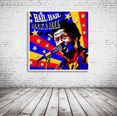 Chuck Berry Pop Art Poster in lijst - 90 x 90 cm en 2 cm dik - Fotopapier Mat 180 gr Framed - Popart Wanddecoratie inclusief lijst