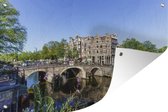 Muurdecoratie De Brouwersgracht in Amsterdam in de zomer - 180x120 cm - Tuinposter - Tuindoek - Buitenposter