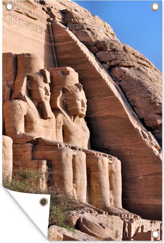 Tuinposters buiten Zijaanzicht Aboe Simbel tempel in Egypte - 60x90 cm - Tuindoek - Buitenposter