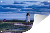 Tuinposter - Tuindoek - Tuinposters buiten - Prachtige lucht boven de vuurtoren en het strand op de Cape Cod National Seashore - 120x80 cm - Tuin