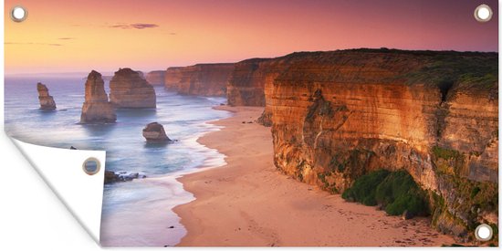 Tuinposter De twaalf apostelen aan de kust van Australië - 60x30 cm - Tuindoek - Buitenposter