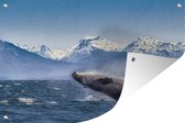 Une baleine à bosse dans la mer qui s'élève au-dessus de l'eau affiche de jardin 60x40 cm - petit - Toile de jardin / Toile d'extérieur / Peintures d'extérieur (décoration de jardin)