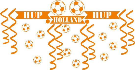 27 delige voetbal EK WK sticker set herbruikbaar serpentine, confetti hup holland hup | Rosami Decoratiestickers