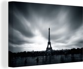 Regarder la Tour Eiffel 140x90 cm - Tirage photo sur toile (Décoration murale salon / chambre)