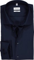 Seidensticker shaped fit overhemd - donkerblauw - Strijkvrij - Boordmaat: 46