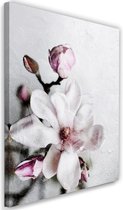 Schilderij Magnolia, 2 maten, wit/roze, Premium print