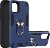 Voor iPhone 12/12 Pro 2 in 1 Armor Series PC + TPU beschermhoes met ringhouder (koningsblauw)