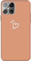 Three Dots Love-heart Pattern Frosted TPU beschermhoes voor iPhone 12/12 Pro (oranje)