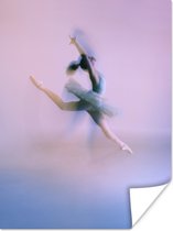 Springende ballet danser poster papier 60x80 cm - Foto print op Poster (wanddecoratie woonkamer / slaapkamer)