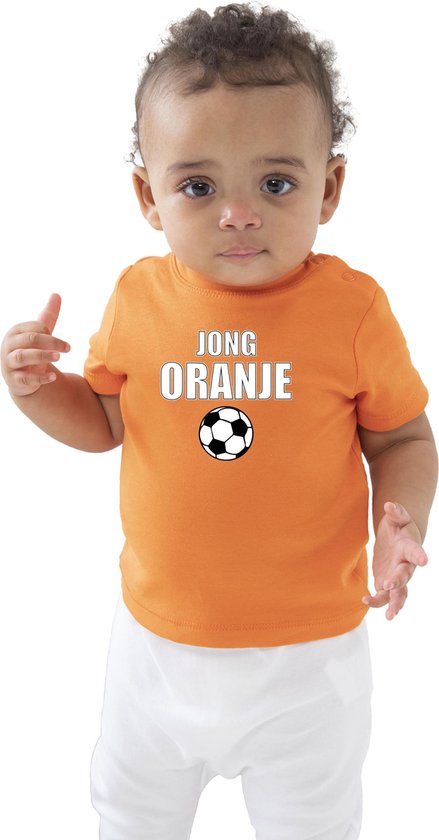 Oranje fan t-shirt voor baby/ peuters - jong oranje - Holland / Nederland supporter - EK/ WK shirt / outfit 3-6 mnd