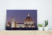 Canvas Schilderij Florence - Koepel - Paars - 30x20 cm - Wanddecoratie