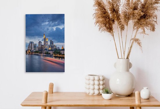 Formation de nuages sur Francfort-sur-le-Main en Allemagne Toile 20x30 cm - petit - Tirage photo sur toile (Décoration murale salon / chambre) / Villes européennes Peintures sur toile