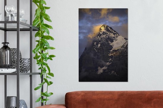 Cloudy Eiger au coucher du soleil en Suisse Toile 60x90 cm - Tirage photo sur toile (Décoration murale salon / chambre)