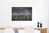 Canvas Schilderij Onweerswolken bij Masai Mara National Park in Kenia - 60x40 cm - Wanddecoratie