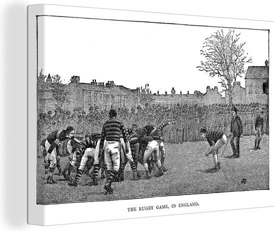 Une illustration d'un match de rugby sur toile 90x60 cm - Tirage photo sur toile (Décoration murale salon / chambre)