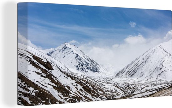 Foto: Canvas schilderij pieken himalaya in de winter 80x40 cm wanddecoratie