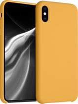 kwmobile telefoonhoesje voor Apple iPhone XS Max - Hoesje met siliconen coating - Smartphone case in goud-oranje