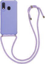 kwmobile telefoonhoesjegeschikt voor Samsung Galaxy A20e - Hoesje van siliconen met telefoonkoord - In lavendel