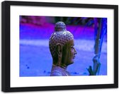 Foto in frame , Profiel van Boeddha  , 120x80cm , Multikleur , Premium print