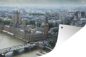 Tuindecoratie Luchtfoto van Londen en de Big Ben - 60x40 cm - Tuinposter - Tuindoek - Buitenposter