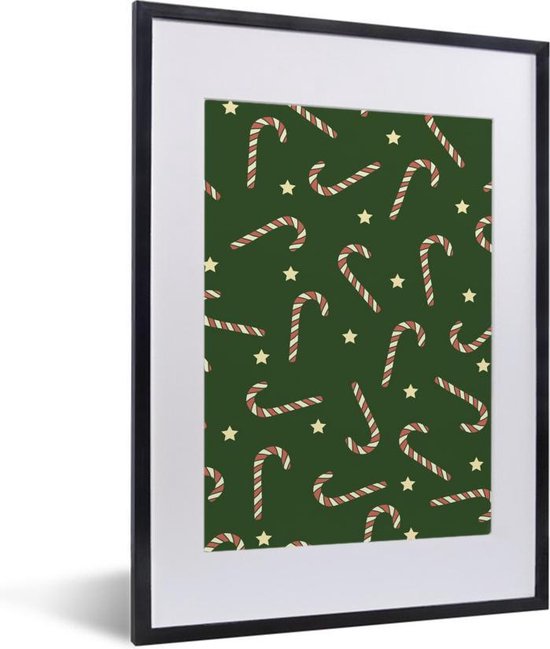 Affiche avec cadre Noël - Candy Cane - Motif - 30x40 cm