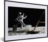 Fotolijst incl. Poster - Astronaut -Ruimte - Maan - 40x30 cm - Posterlijst
