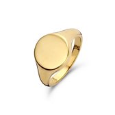 New Bling Zilveren Zegel Ring 9NB 0268 62 - Maat 62 - 12 x 20 mm - Goudkleurig