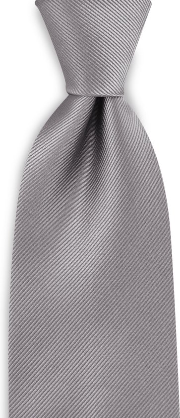 We Love Ties Cravate repp grise, pure soie tissée