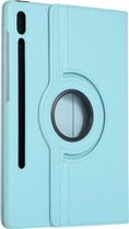 Case2go - Tablet hoes geschikt voor Samsung Galaxy Tab S7 Plus (2020) - Draaibare Book Case Cover - 12.4 Inch - Licht Blauw