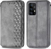 Samsung Galaxy A51 Luxe Book Case Hoesje met Patroon - Kunstleer - Pasjes Houder - Magneet Sluiting - Samsung Galaxy A51 - Grijs