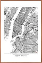 JUNIQE - Poster met kunststof lijst New York - minimalistische