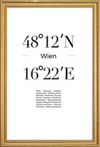 JUNIQE - Poster met houten lijst Wien -30x45 /Wit & Zwart