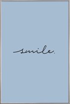 JUNIQE - Poster met kunststof lijst Smile -20x30 /Blauw