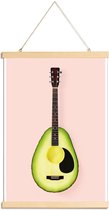 JUNIQE - Posterhanger Avocado Guitar -20x30 /Bruin & Groen