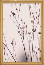 JUNIQE - Poster met houten lijst Wild Flower Pastel 3A Beige -30x45